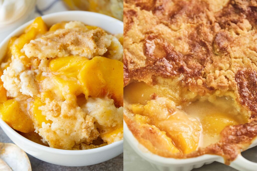 Try this simple peach cobbler recipe with cake mix for a delicious dessert. Perfectly sweet peaches combined with a buttery cake topping make this an easy treat.